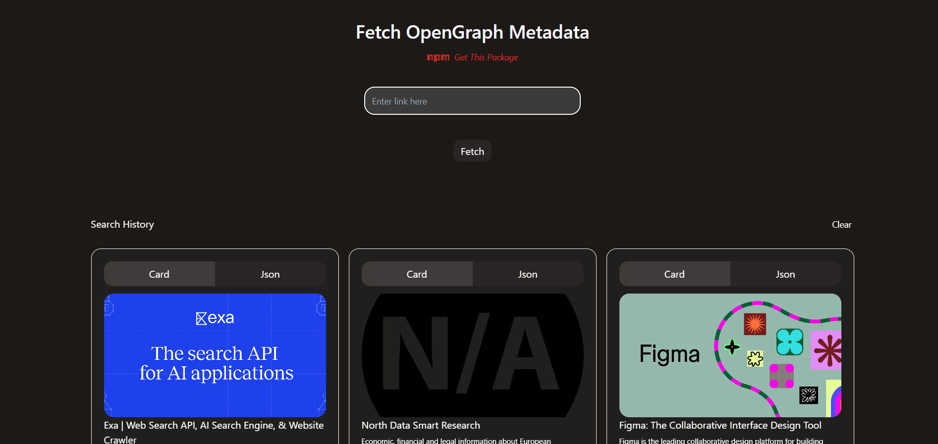NPM Package - Open Graph Data